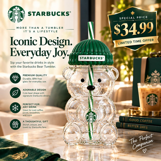 2025 Glass Starbucks Bearista Bear Cold Cup Holiday Limited Edition