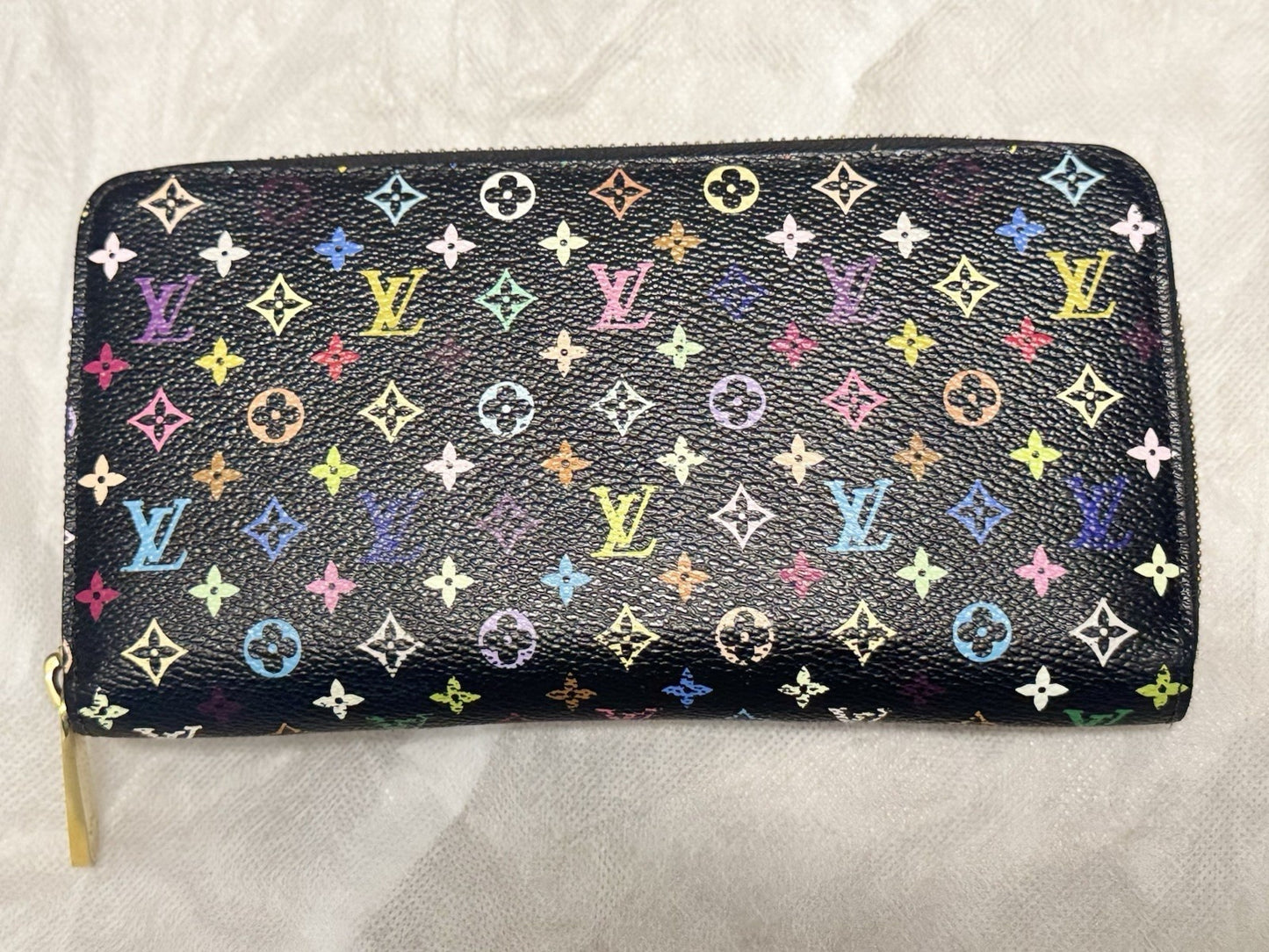 Louis Vuitton Monogram Multicolor ZippyZip Around Long Wallet Black With Box