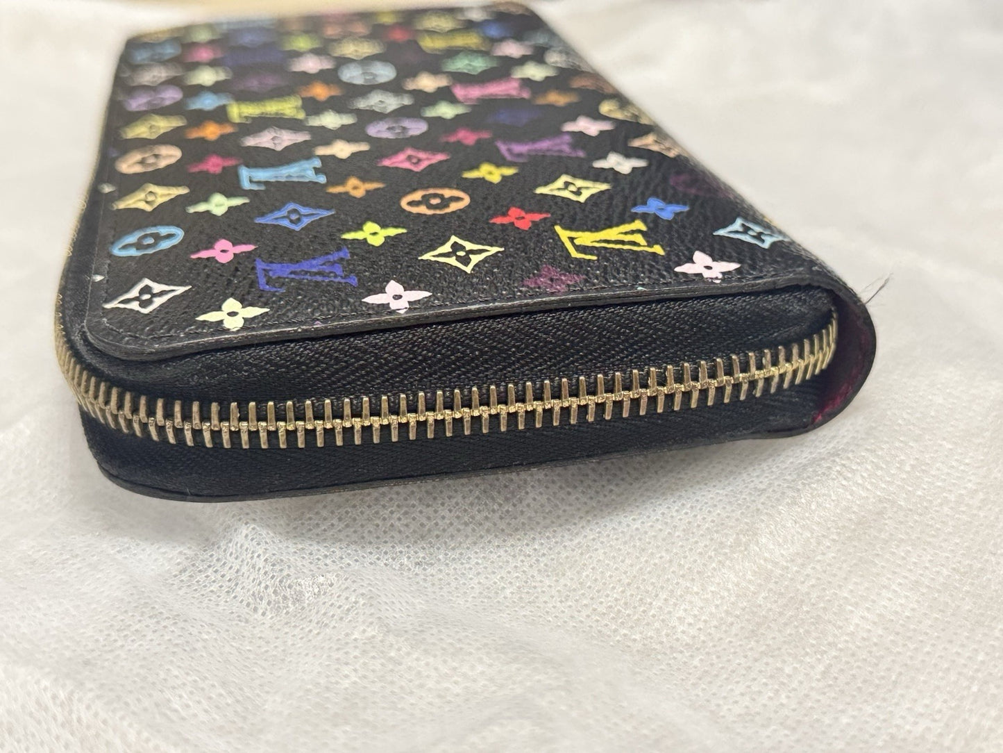 Louis Vuitton Monogram Multicolor ZippyZip Around Long Wallet Black With Box