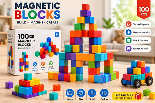 100 PCS Magnetic Blocks for Kids | STEM Educational Toy Set Ages 3+
