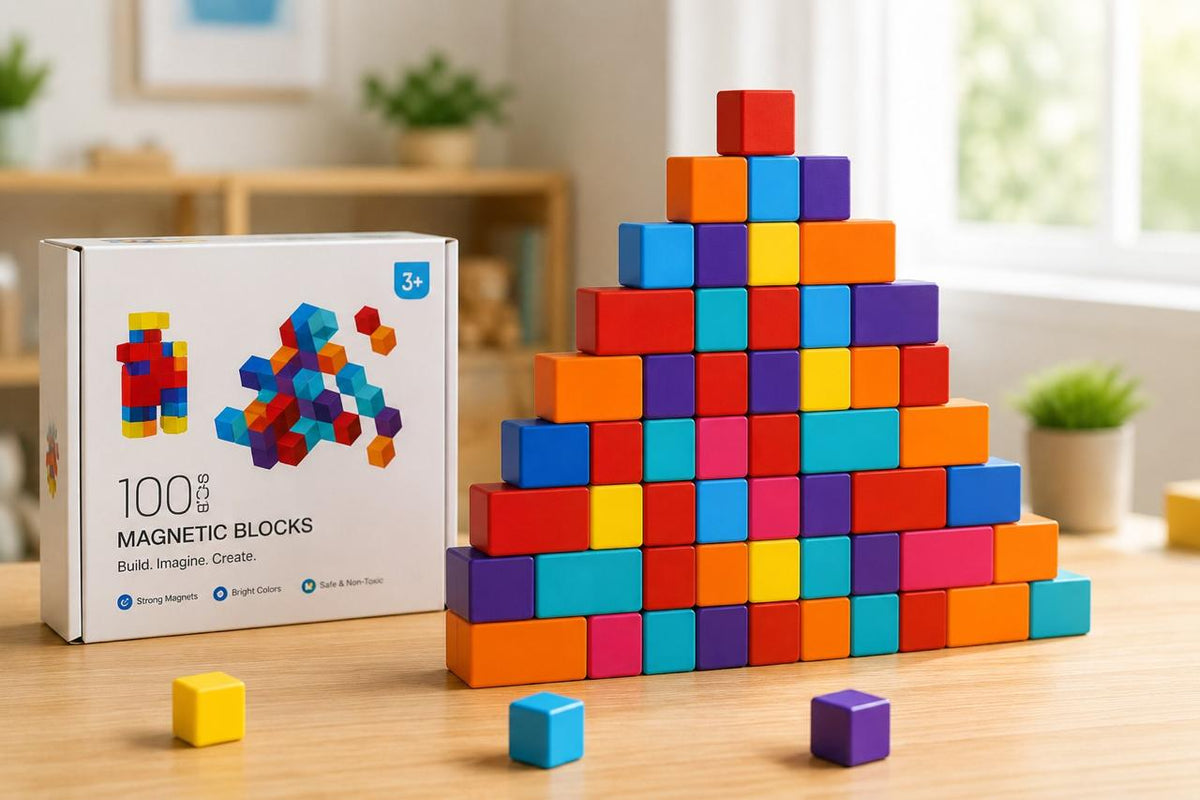 100 PCS Magnetic Blocks for Kids | STEM Educational Toy Set Ages 3+