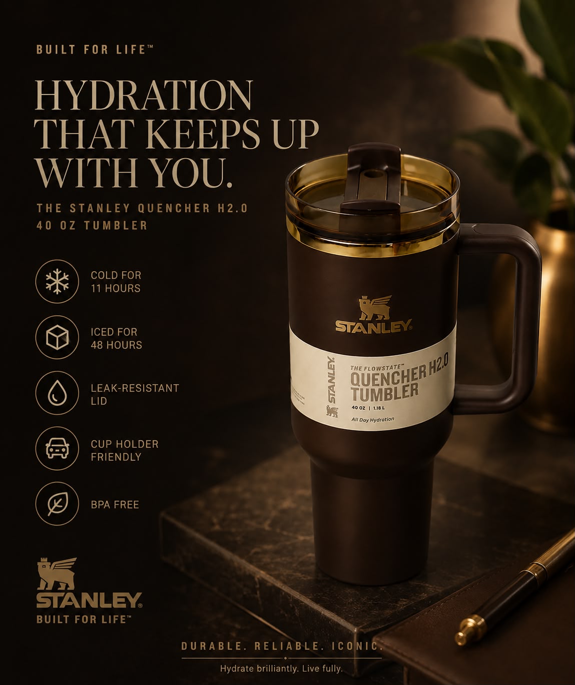 Stanley Quencher H2.0 FlowState Insulated Tumbler with Handle & Straw – Travel Cup