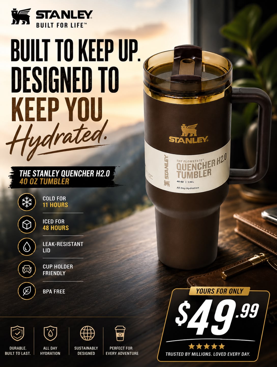 Stanley Quencher H2.0 FlowState Insulated Tumbler with Handle & Straw – Travel Cup