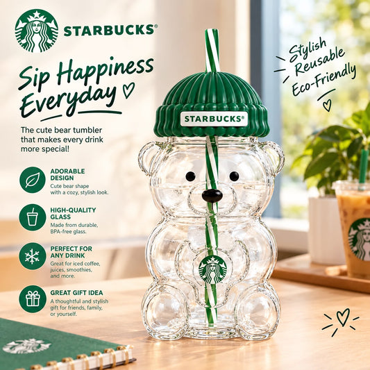 2025 Glass Starbucks Bearista Bear Cold Cup Holiday Limited Edition