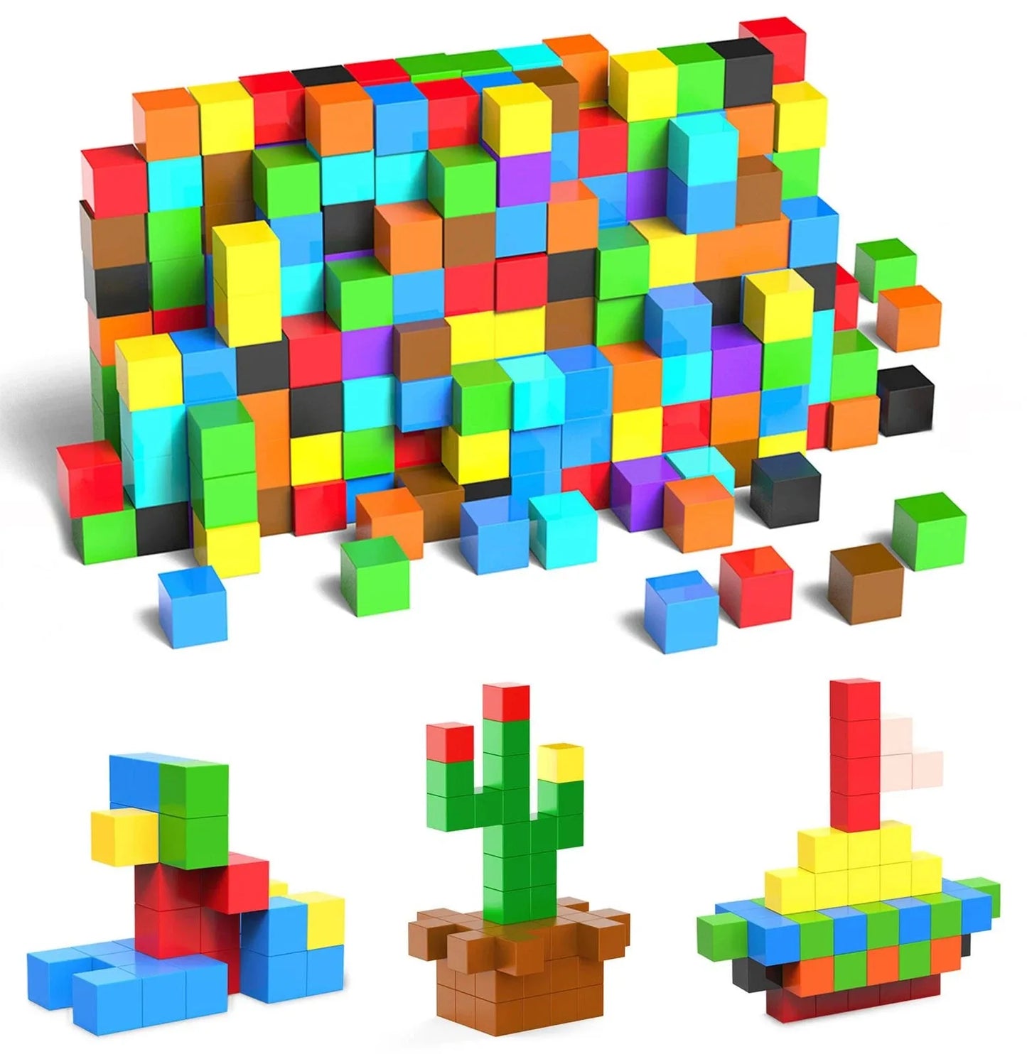 100 PCS Magnetic Blocks for Kids | STEM Educational Toy Set Ages 3+